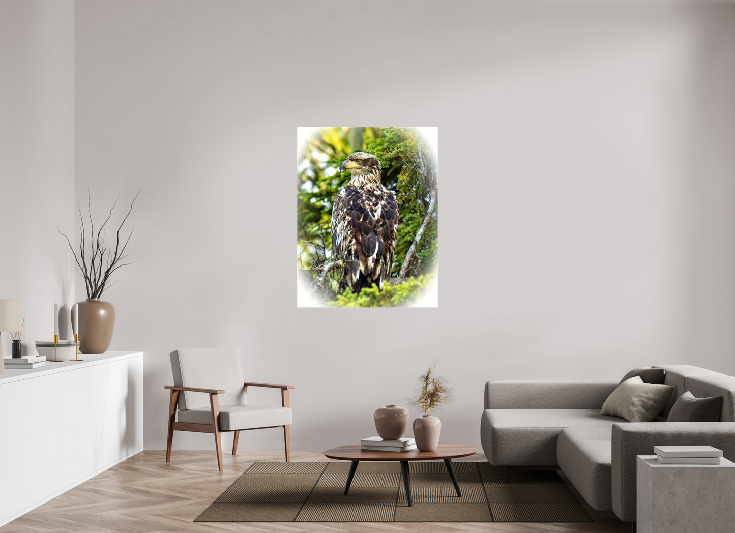Forest Watch – Young Eagle Among the Pines Nature Photography Print