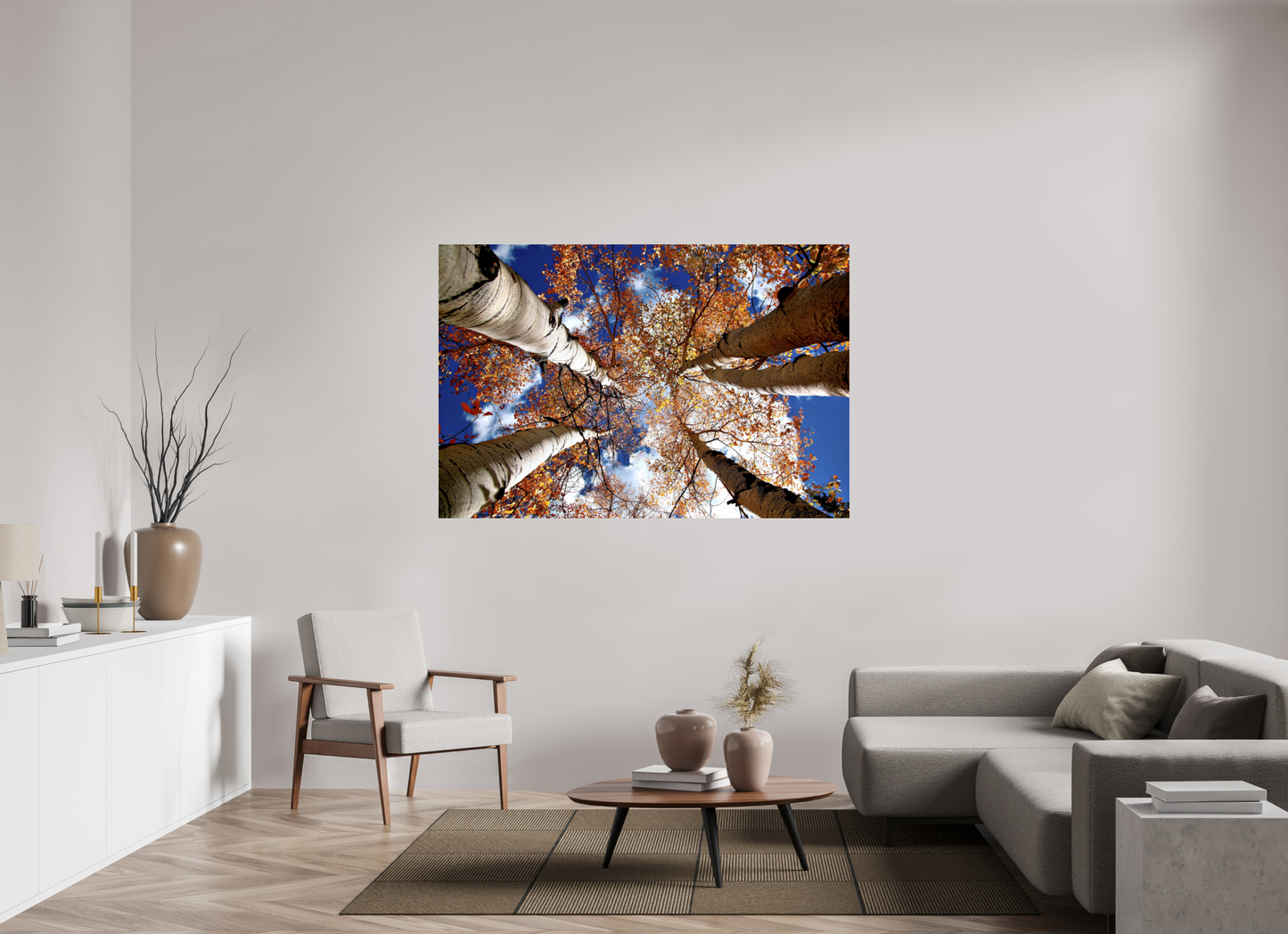 Reaching for the Sky – Where Aspens Whisper to the Clouds Nature Photography Print