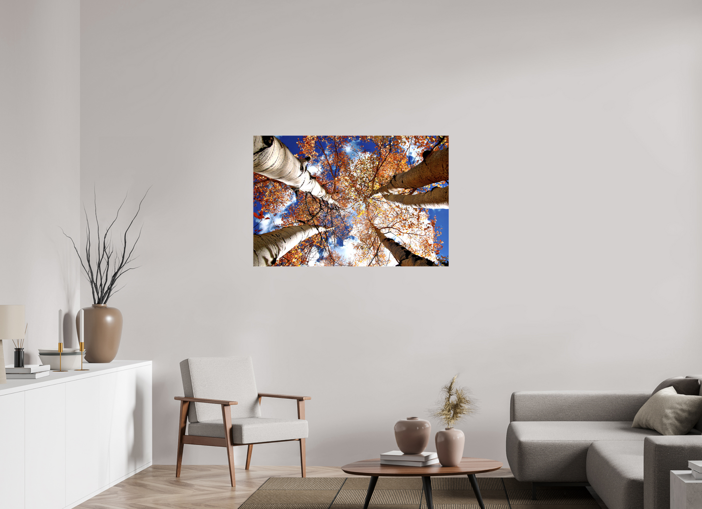 Reaching for the Sky – Where Aspens Whisper to the Clouds Nature Photography Print