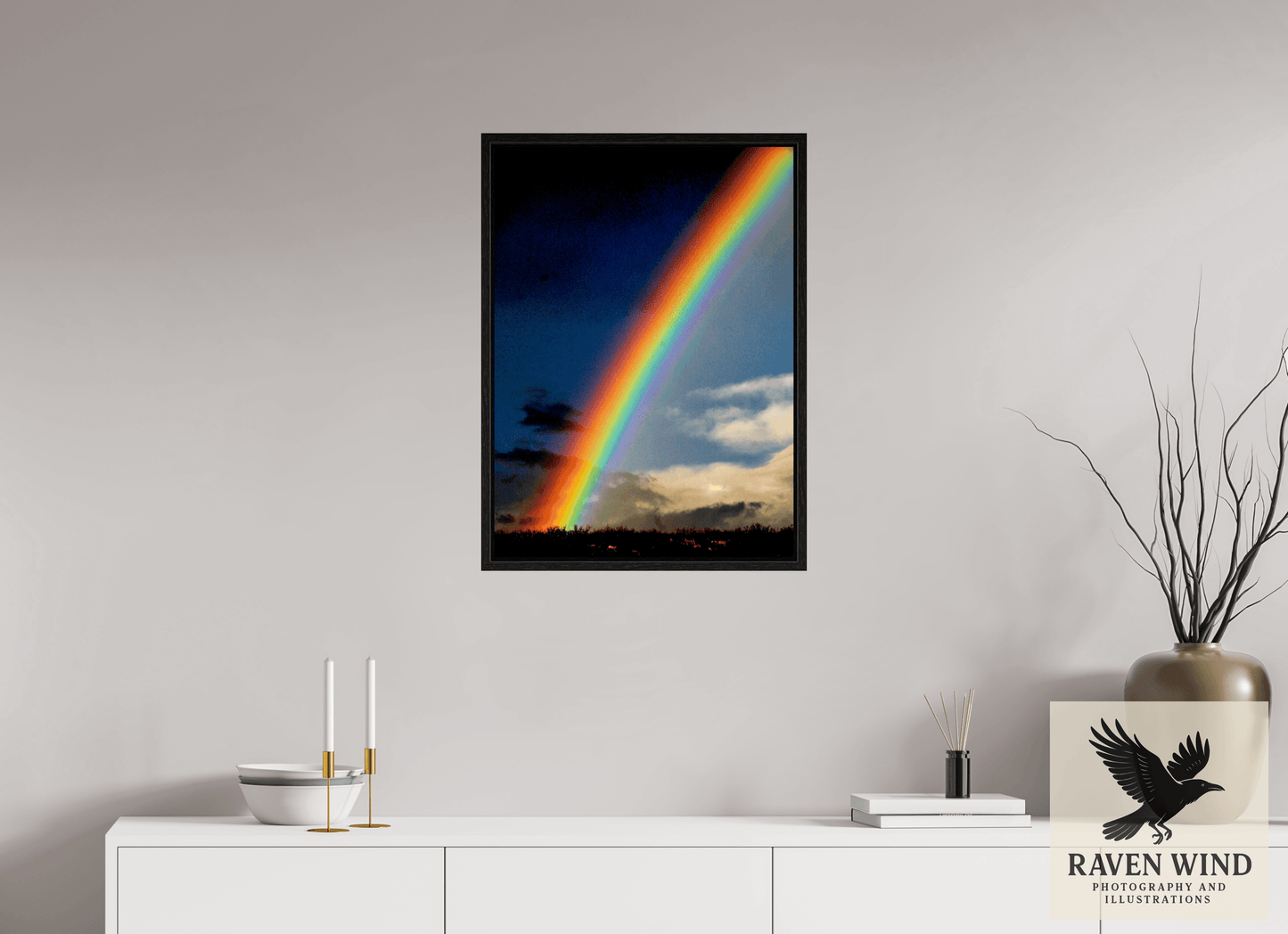 20 x 27.5″, Floater Frame - black oak frame - ready to hang Between Night and Day Nature Photography Print