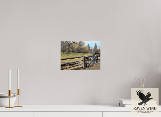 10.9 x 8″, ChromaLuxe HD Metal Print - ready to hang Pasture Gate Nature Photography Print