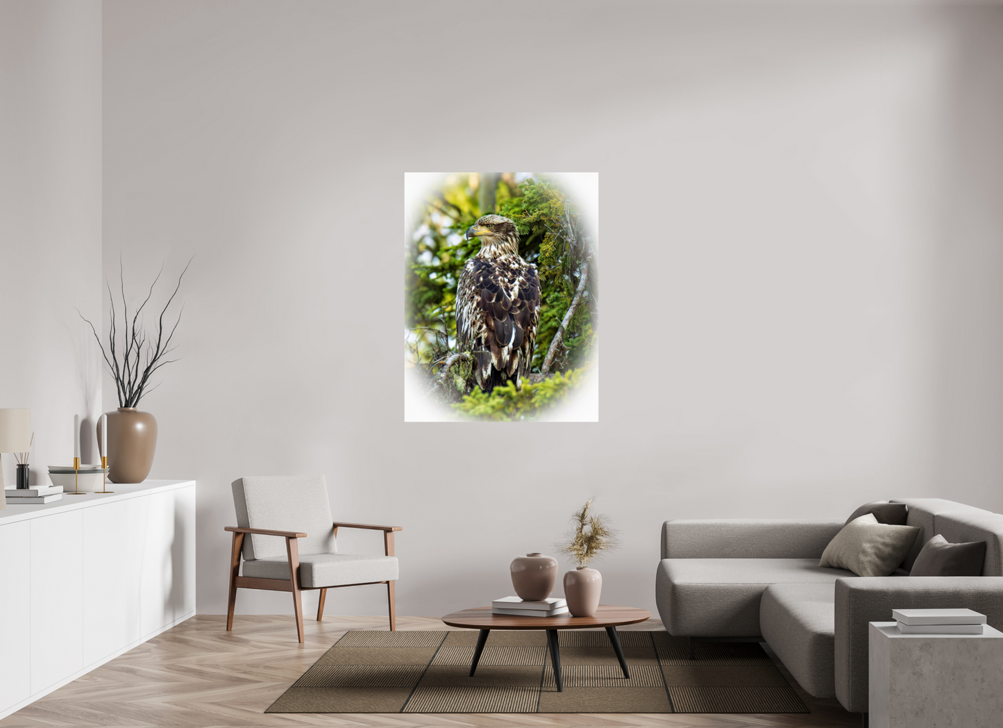 Forest Watch – Young Eagle Among the Pines Nature Photography Print