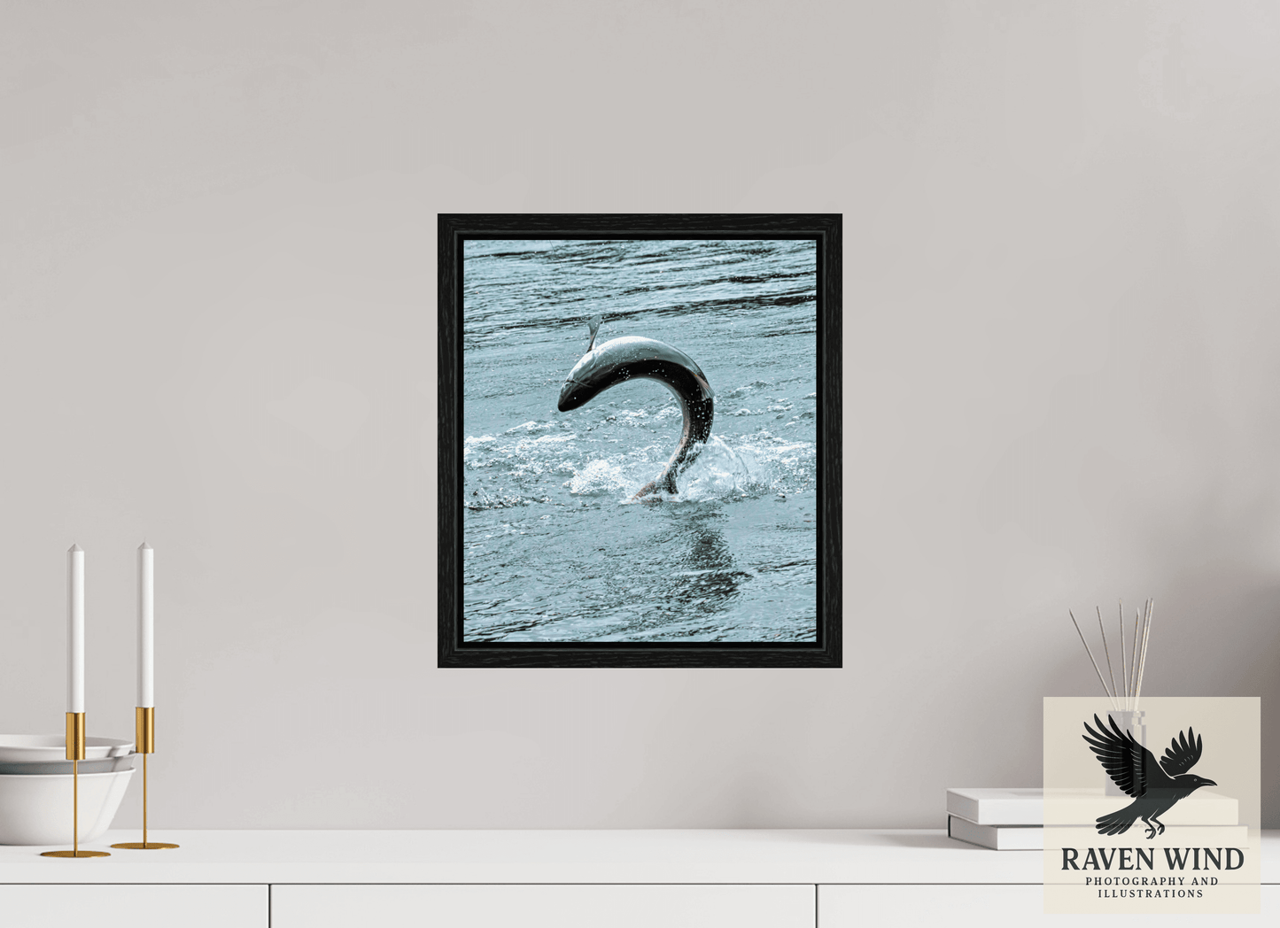 12 x 13.7″, Floater Frame - black oak frame - ready to hang Hooked on the Wild Nature Photography Print