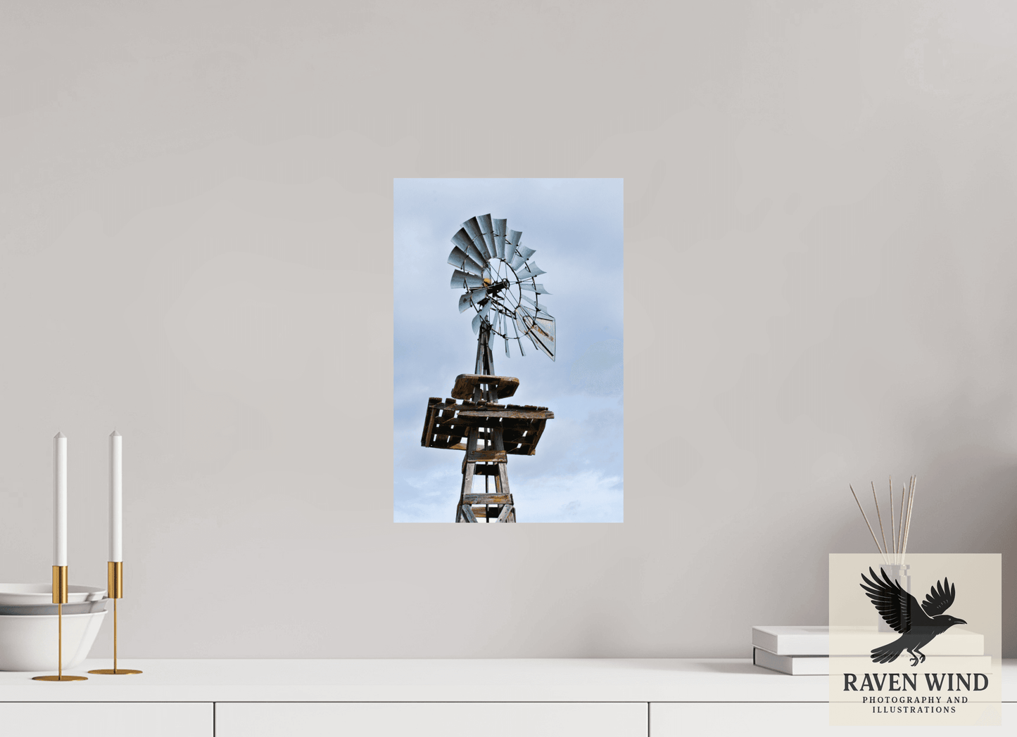 10 x 15″, Fine Art Print on Pearl Texture - unframed (email for frame options) Rustic Windmill - Tribute to Americana Nature Photography Print