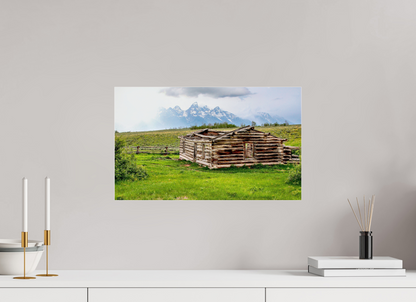 19.8 x 12″, Photo Print Under Acrylic Glass - ready to hang The Cabin - Echoes of Jackson Hole Wyoming Nature Photography Print