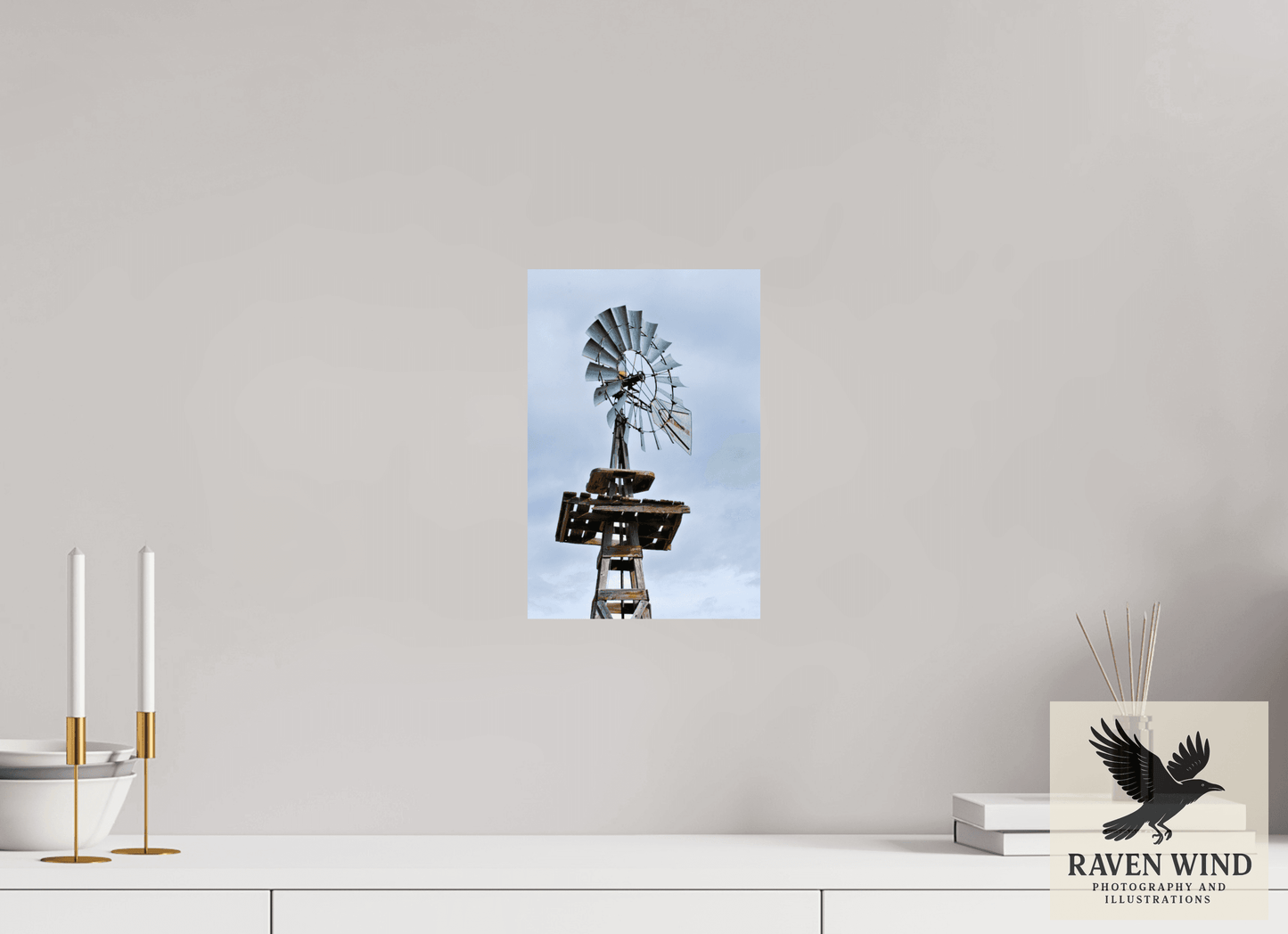 8 x 12″, Fine Art Print on Pearl Texture - unframed (email for frame options) Rustic Windmill - Tribute to Americana Nature Photography Print