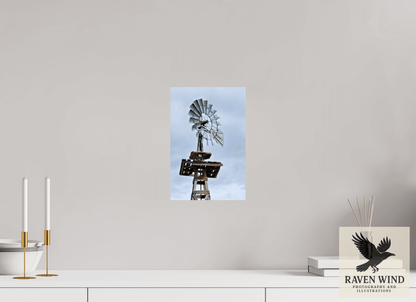 8 x 12″, Fine Art Print on Pearl Texture - unframed (email for frame options) Rustic Windmill - Tribute to Americana Nature Photography Print