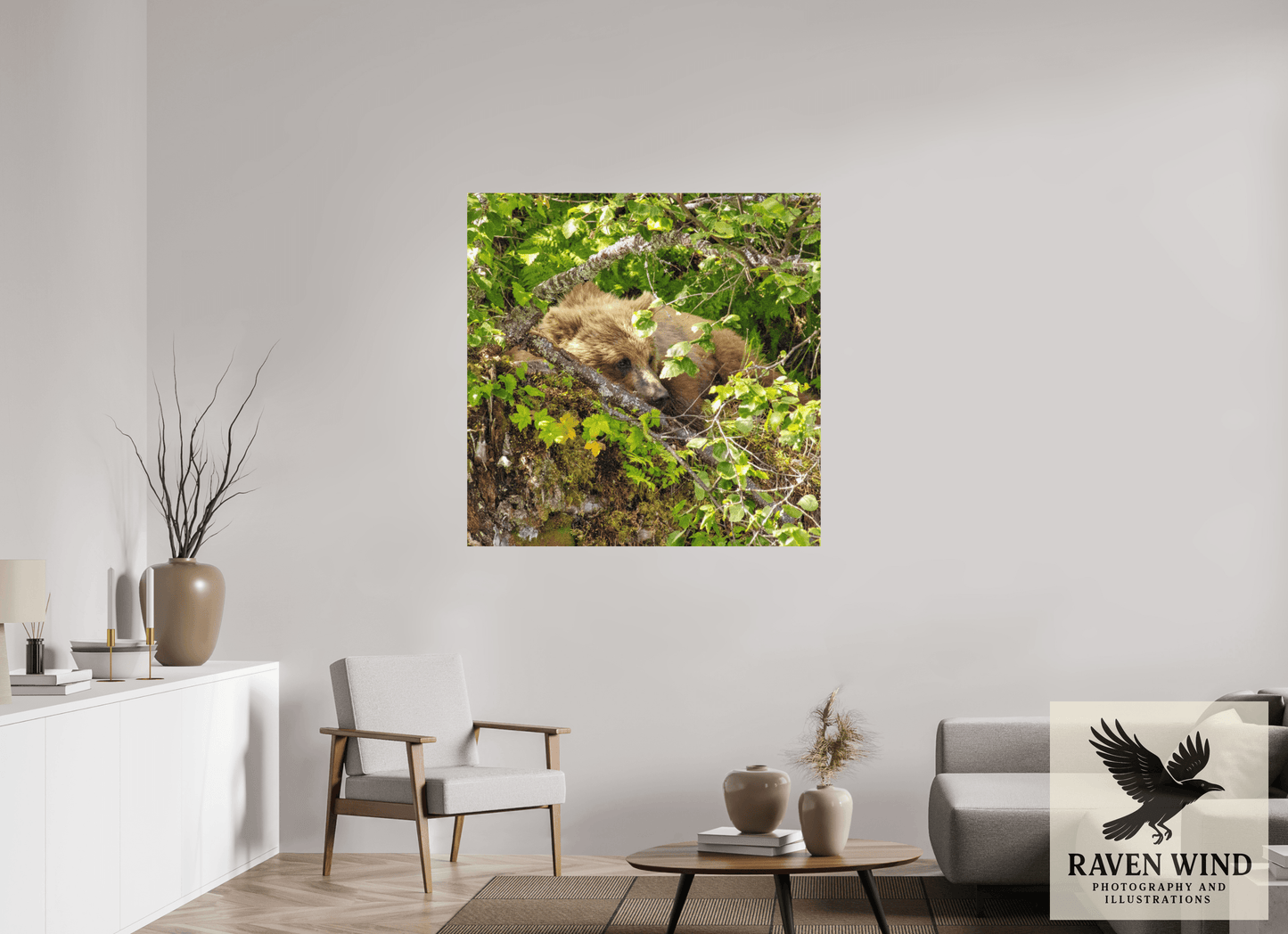 45 x 45″, ChromaLuxe HD Metal Print - ready to hang Hide and Peek Nature Photography Print