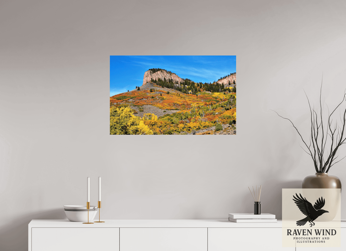 31.9 x 20″, Photo Print On Fuji Crystal DP II - unframed Blue Mesa Point - Autumn's Bold Brushstroke Nature Photography Print