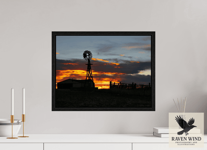 20 x 15″, Floater Frame -black oak frame - ready to hang Sunset Sentinel Nature Photography Print