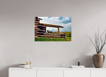 30 x 20″, ChromaLuxe HD Metal Print - ready to hang Cabin with a View Nature Photography Print