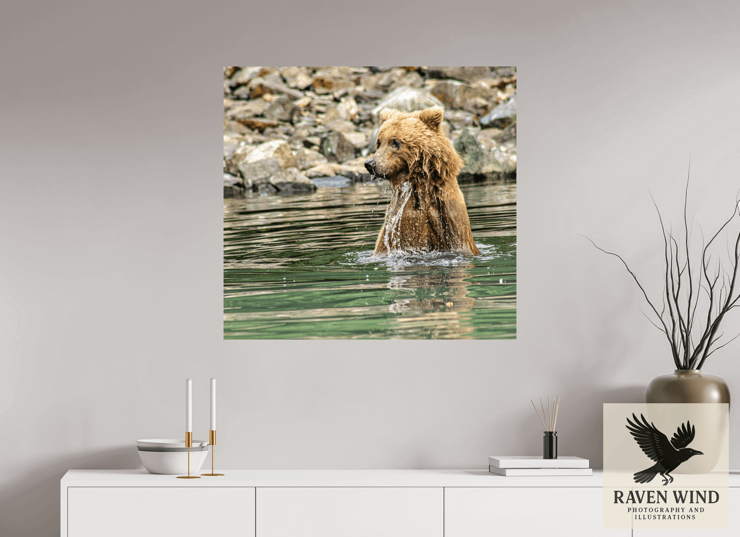 34.3 x 32″, Fine Art Print on Pear Texture - unframed (email for frame options) Missed the Catch - but not the moment! Nature Photography Print