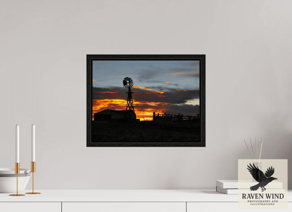 16 x 12″, Floater Frame -black oak frame - ready to hang Sunset Sentinel Nature Photography Print