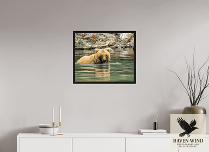 24.2 x 20″, Floater Frame - black oak frame - ready to hang Fishing the Deep End Nature Photography Print