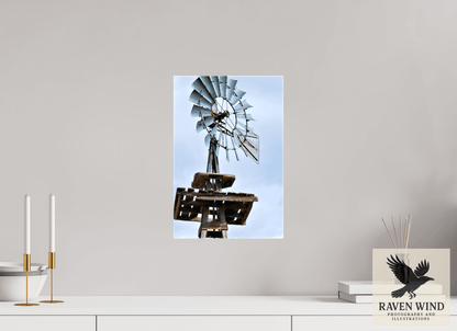 10 x 15″, Print on Canvas - ready to hand or set on a shelf Rustic Windmill - Tribute to Americana Nature Photography Print