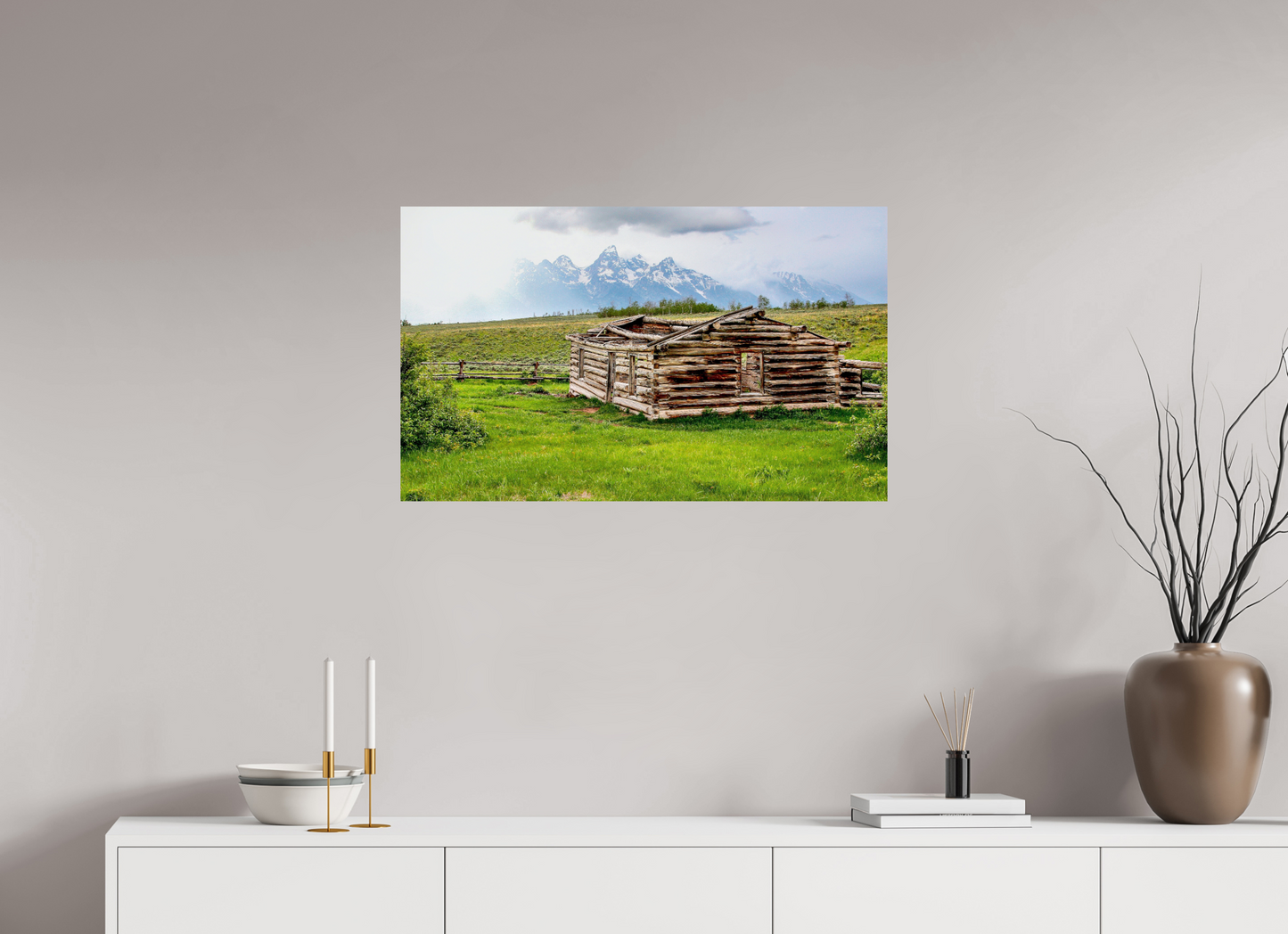 33 x 20″, Fine Art Print on Photo Rag Baryta - unframed (email for framing options) The Cabin - Echoes of Jackson Hole Wyoming Nature Photography Print