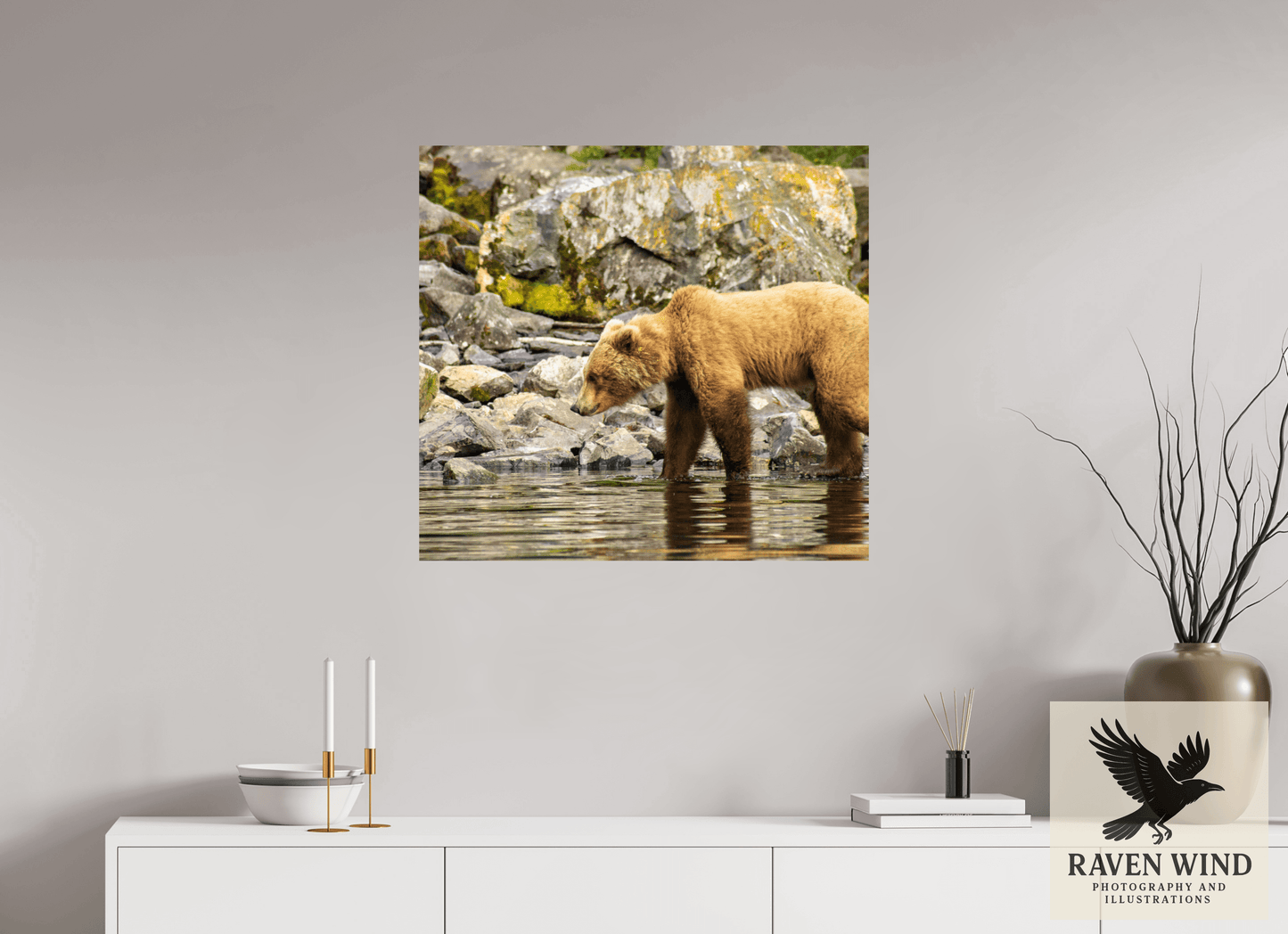 30.3 x 28″, ChromaLuxe HD Metal Print - ready to hang Looking for Dinner Nature Photography Print