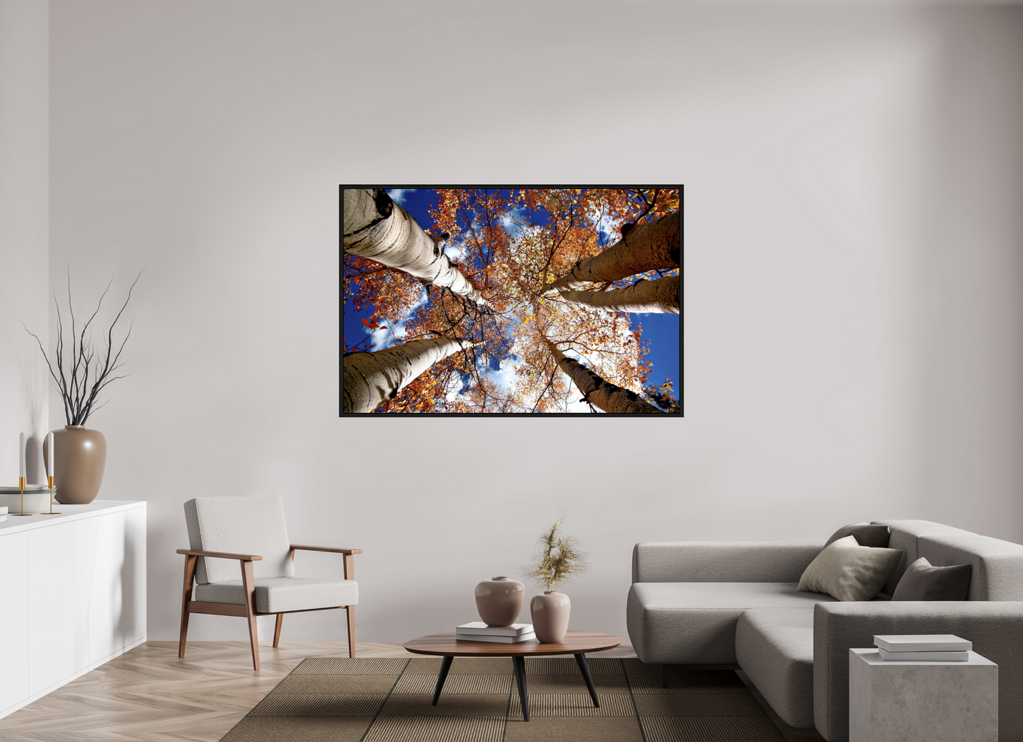 Reaching for the Sky – Where Aspens Whisper to the Clouds Nature Photography Print