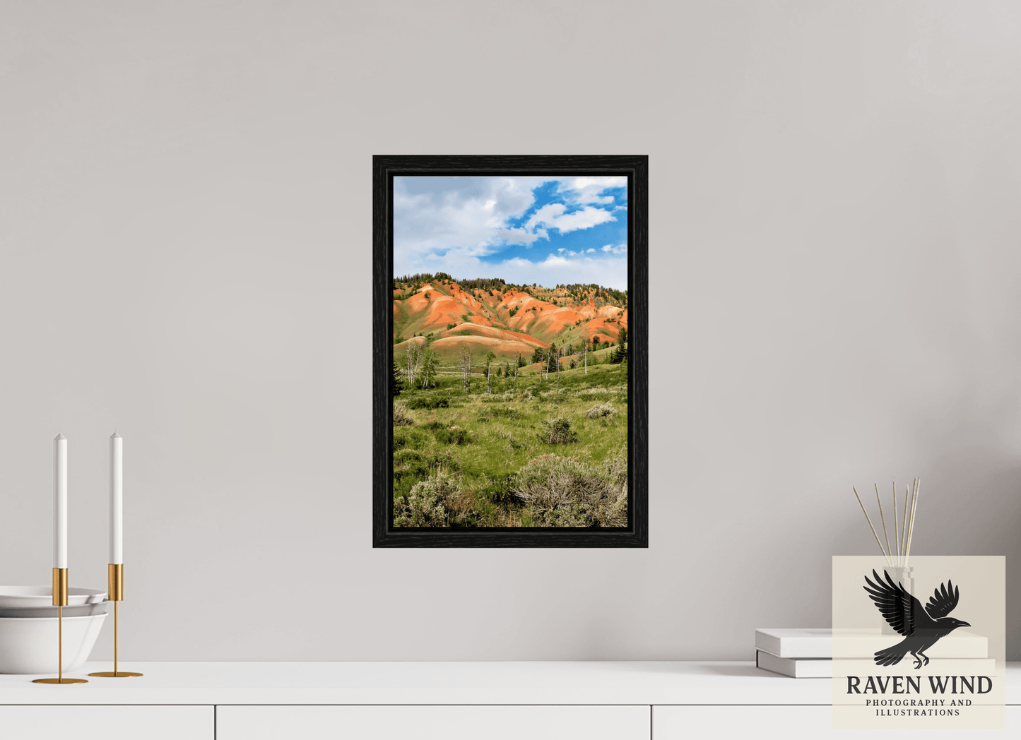 10 x 15″, Floater Frame - black oak frame - ready to hang Salmon Hills Nature Photography Print
