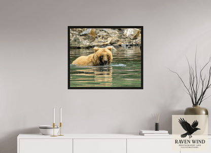 29 x 24″, Floater Frame - black oak frame - ready to hang Fishing the Deep End Nature Photography Print
