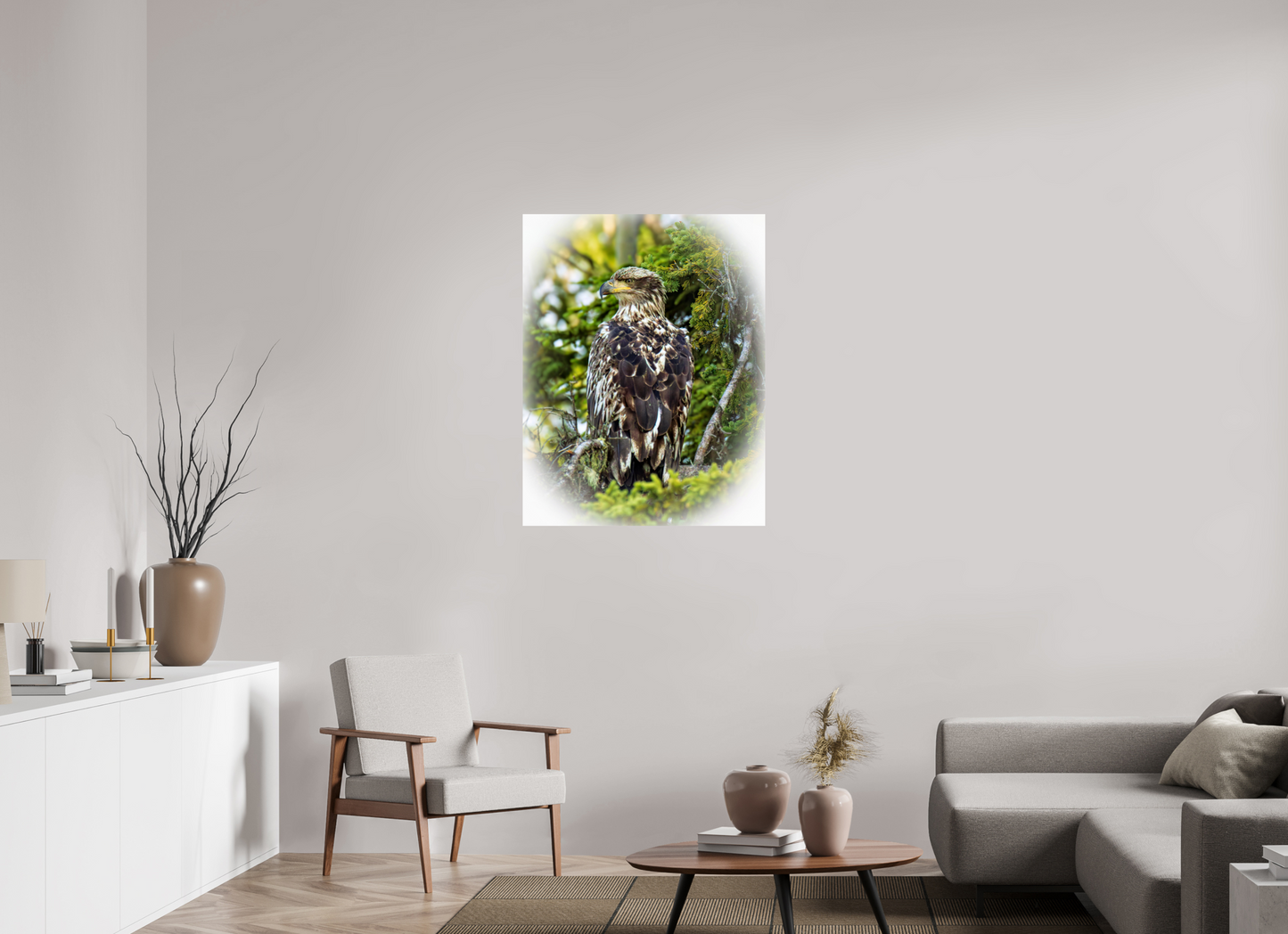 Forest Watch – Young Eagle Among the Pines Nature Photography Print