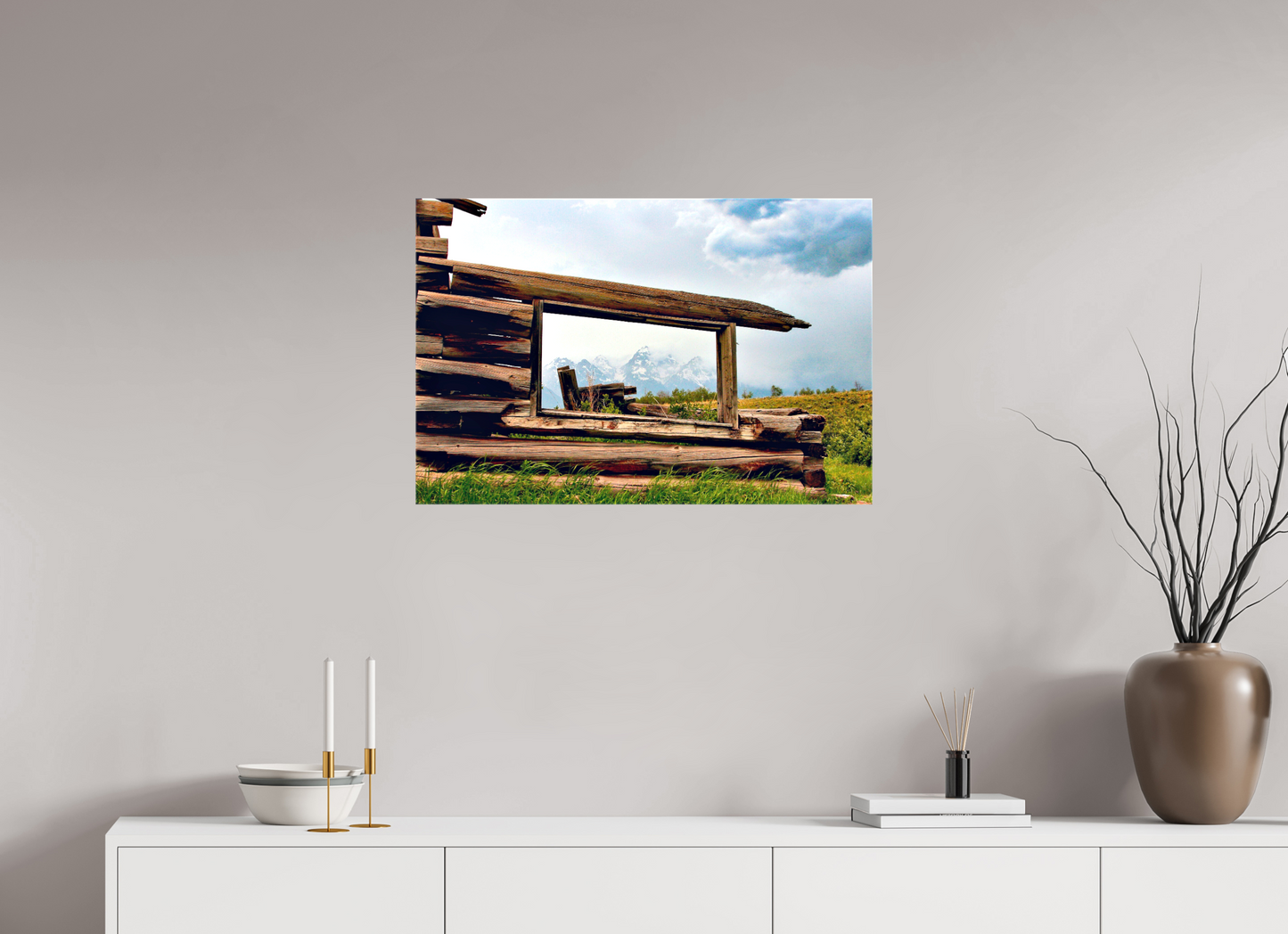 30 x 20″, Print on Canvas - ready to hang or set on a shelf Cabin with a View Nature Photography Print