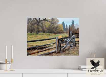 21.9 x 16″, Fine Art Print on Photo Rag Baryta - unframed (email for framing options) Pasture Gate Nature Photography Print