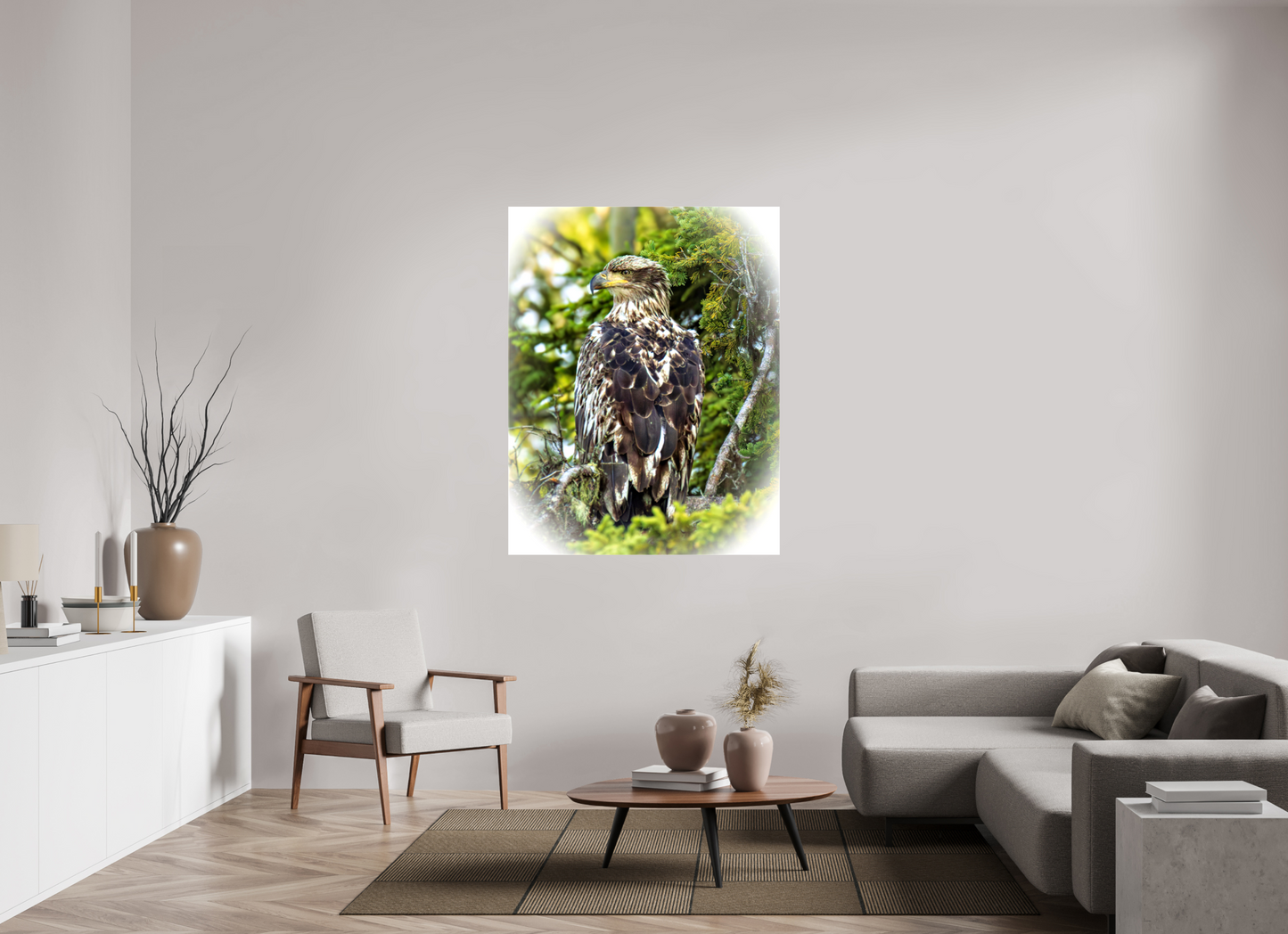 Forest Watch – Young Eagle Among the Pines Nature Photography Print