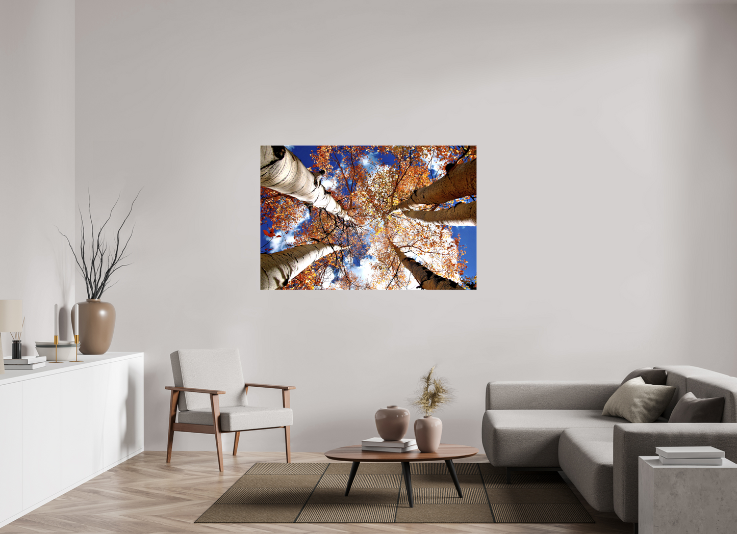 Reaching for the Sky – Where Aspens Whisper to the Clouds Nature Photography Print
