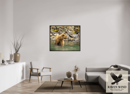 47 x 39″, Floater Frame - black oak frame - ready to hang Watchful Momma Nature Photography Print
