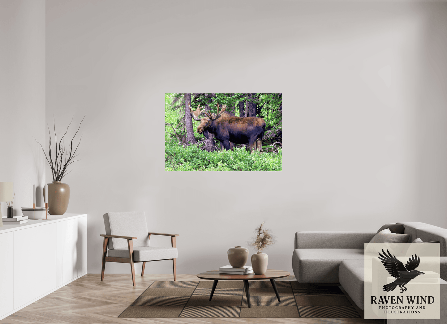 54 x 36″, Fine Art Print on Pearl Texture - unframed (email for frame options) Watchful Moose Nature Photography Print