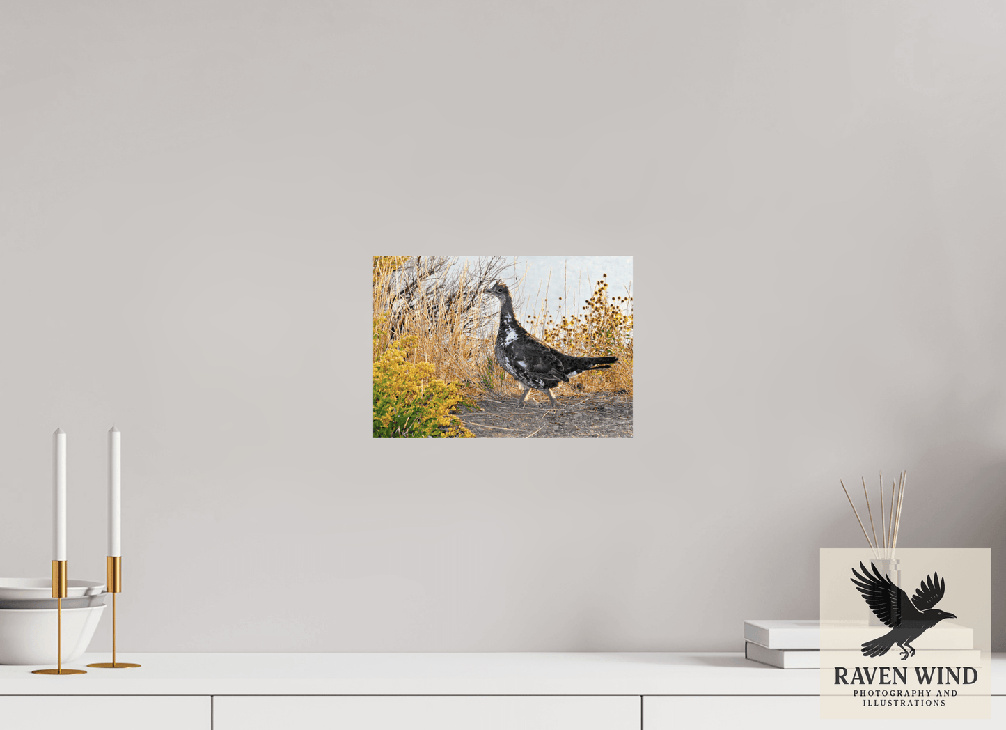 11.4 x 8″, Fine Art Print on Pearl Texture - unframed (email for frame options) Grounded Grace - a Wild Grouse Nature Photography Print
