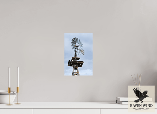8 x 12″, ChromaLuxe HD Metal Print - ready to hang Rustic Windmill - Tribute to Americana Nature Photography Print