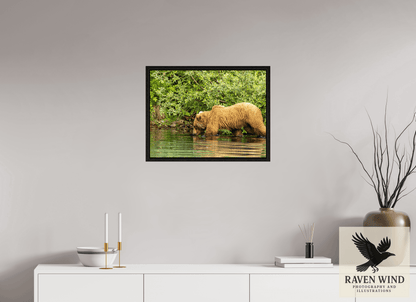 24 x 18″, Floater Frame - black oak frame - ready to hang Fishing Takes Patience Nature Photography Print