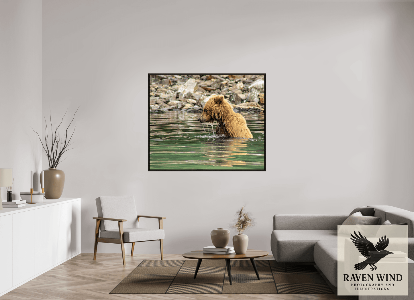 57.1 x 47″, Floater Frame - black oak frame - ready to hang Eye on the Prize Nature Photography Print