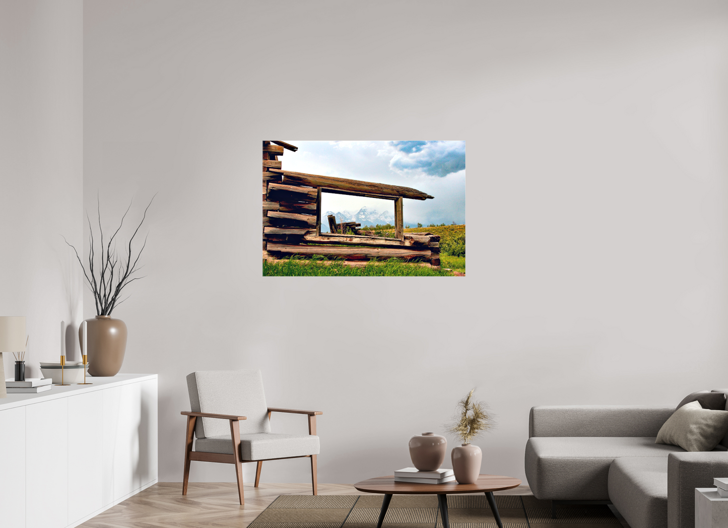 45 x 30″, Print on Canvas - ready to hang or set on a shelf Cabin with a View Nature Photography Print