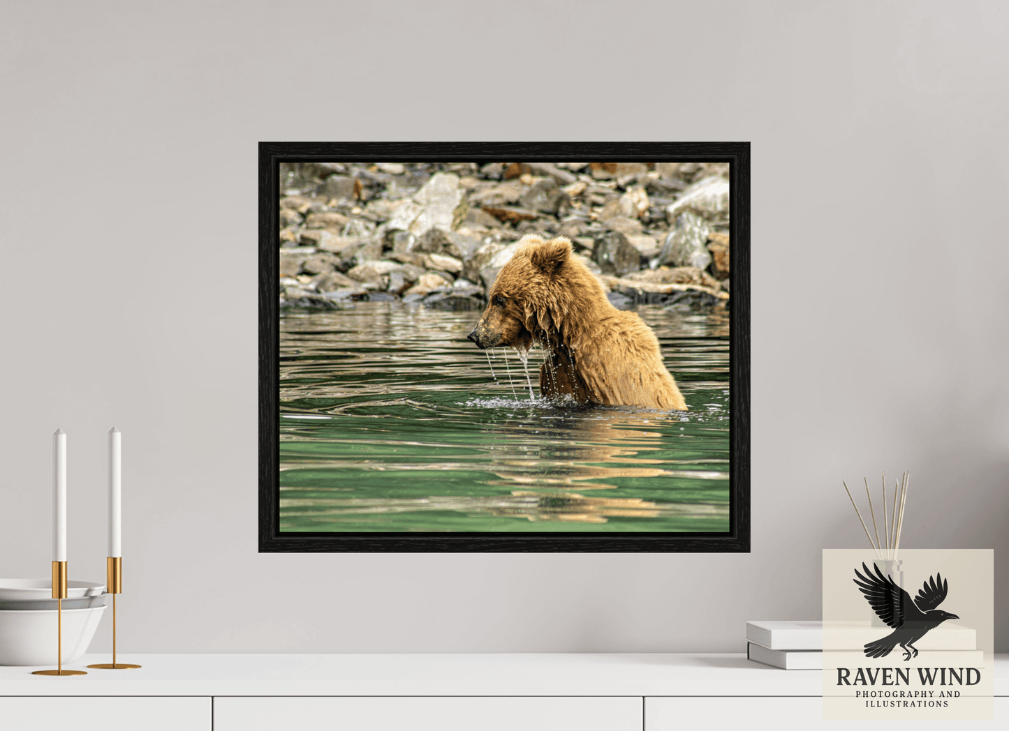 19.4 x 16″, Floater Frame - black oak frame - ready to hang Eye on the Prize Nature Photography Print