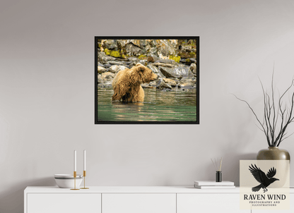 28.9 x 24″, Floater Frame - black oak frame - ready to hang Watchful Momma Nature Photography Print