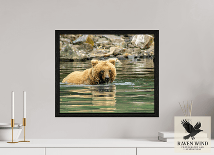 19.3 x 16″, Floater Frame - black oak frame - ready to hang Fishing the Deep End Nature Photography Print