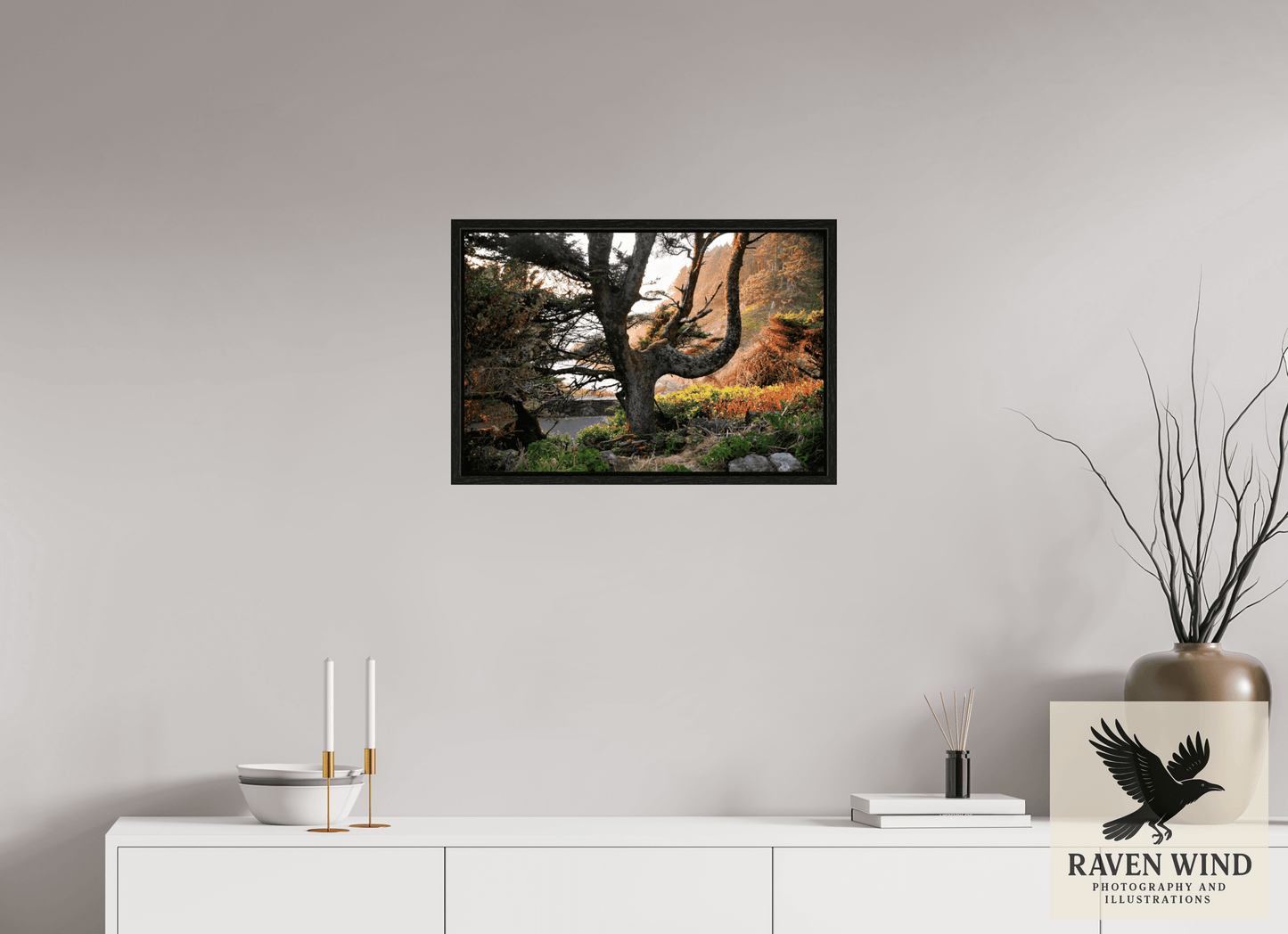 24 x 16″, Floater Frame - black oak frame - ready to hang Sunset Glow Fine Art Nature Photography Print