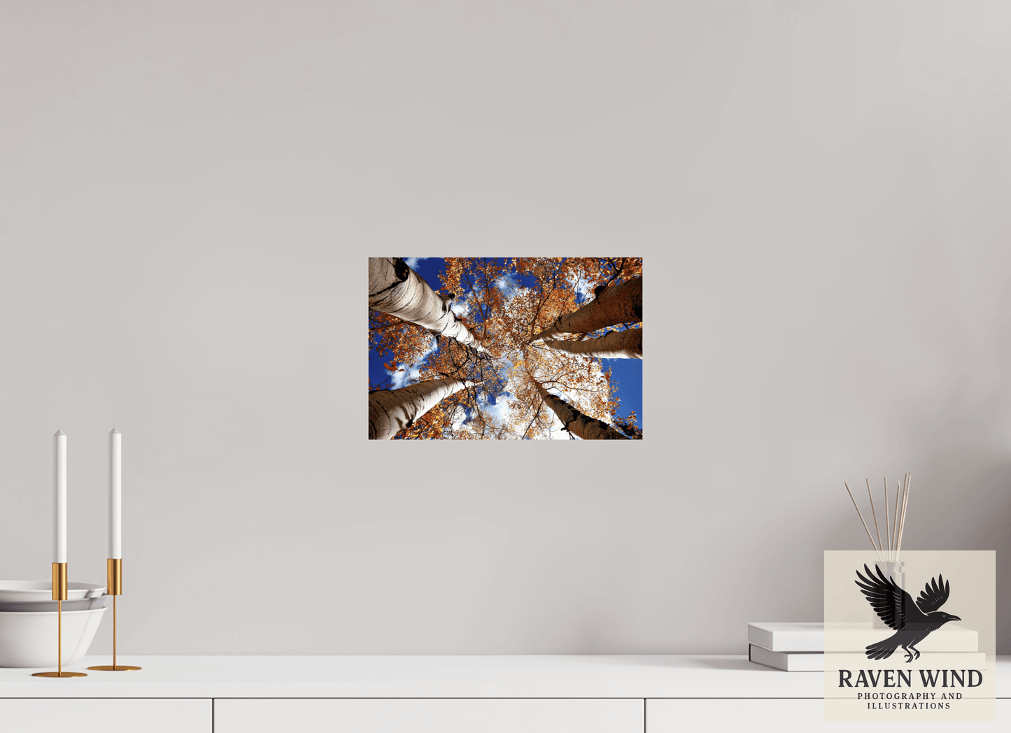 12 x 8″, ChromaLuxe HD Metal Print - ready to hang Reaching for the Sky - Aspens in the Fall Nature Photography Print