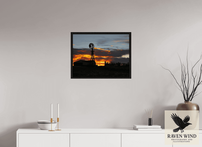 24 x 18″, Floater Frame -black oak frame - ready to hang Sunset Sentinel Nature Photography Print