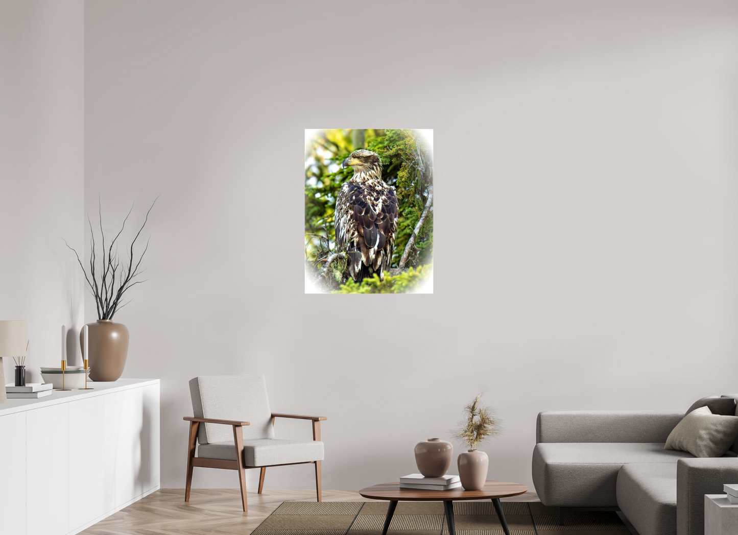 Forest Watch – Young Eagle Among the Pines Nature Photography Print