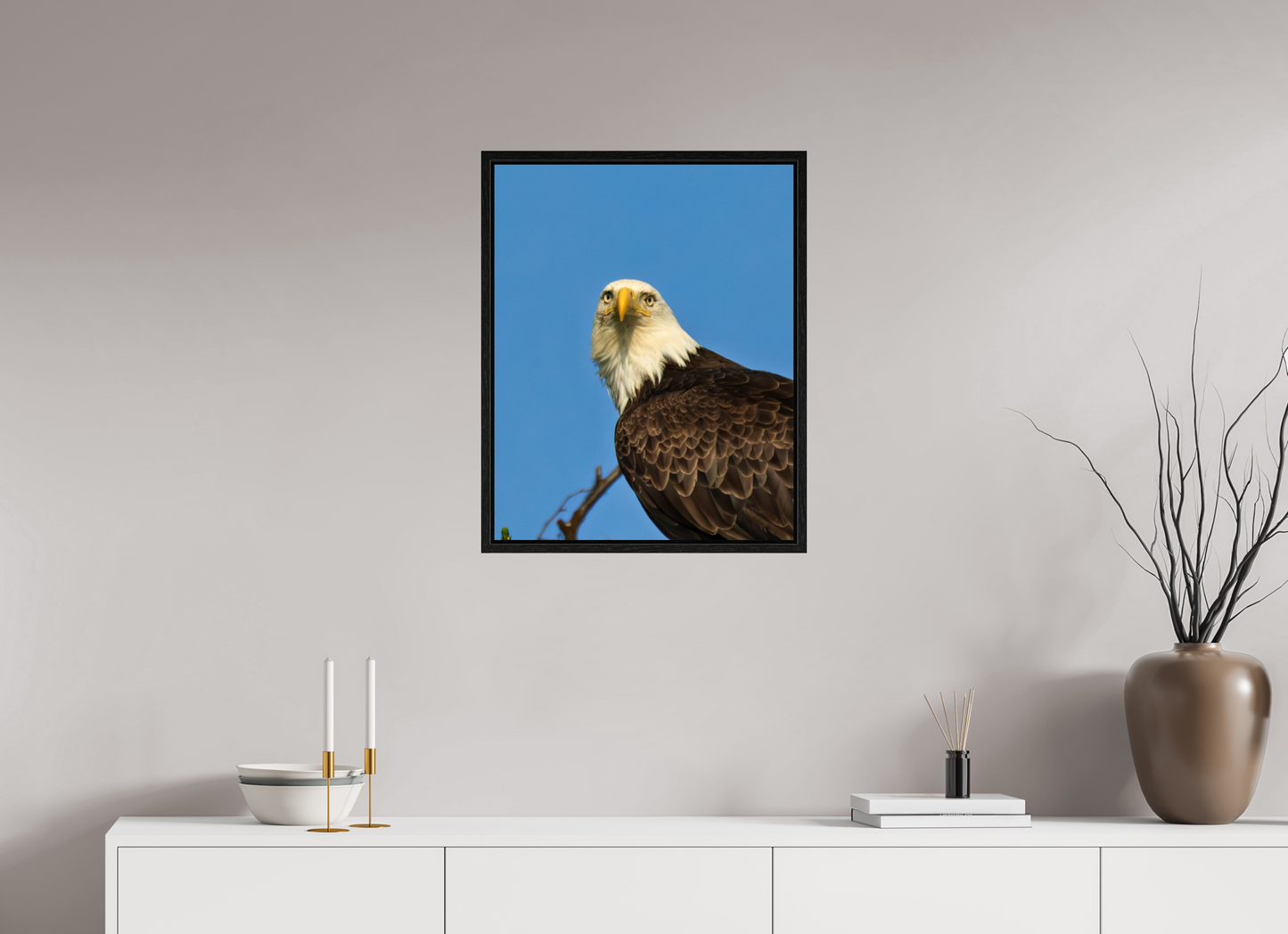 Eyes of the Wild – Bald Eagle in Alaska’s Wilderness Nature Photography Print