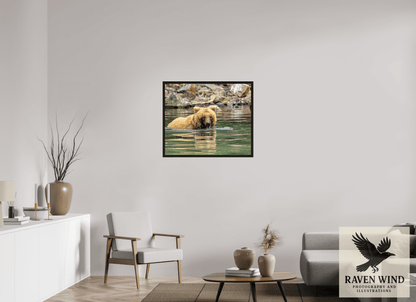 33.8 x 28″, Floater Frame - black oak frame - ready to hang Fishing the Deep End Nature Photography Print
