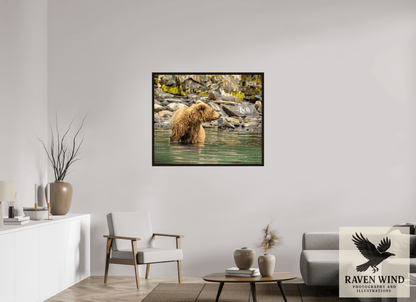 42.2 x 35″, Floater Frame - black oak frame - ready to hang Watchful Momma Nature Photography Print