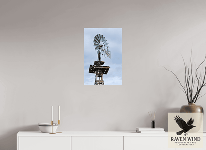 16 x 24″, Photo Print Under Acrylic Glass - ready to hang Rustic Windmill - Tribute to Americana Nature Photography Print