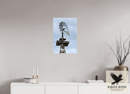 16 x 24″, Photo Print On Fuji Crystal DP II - unframed Rustic Windmill - Tribute to Americana Nature Photography Print