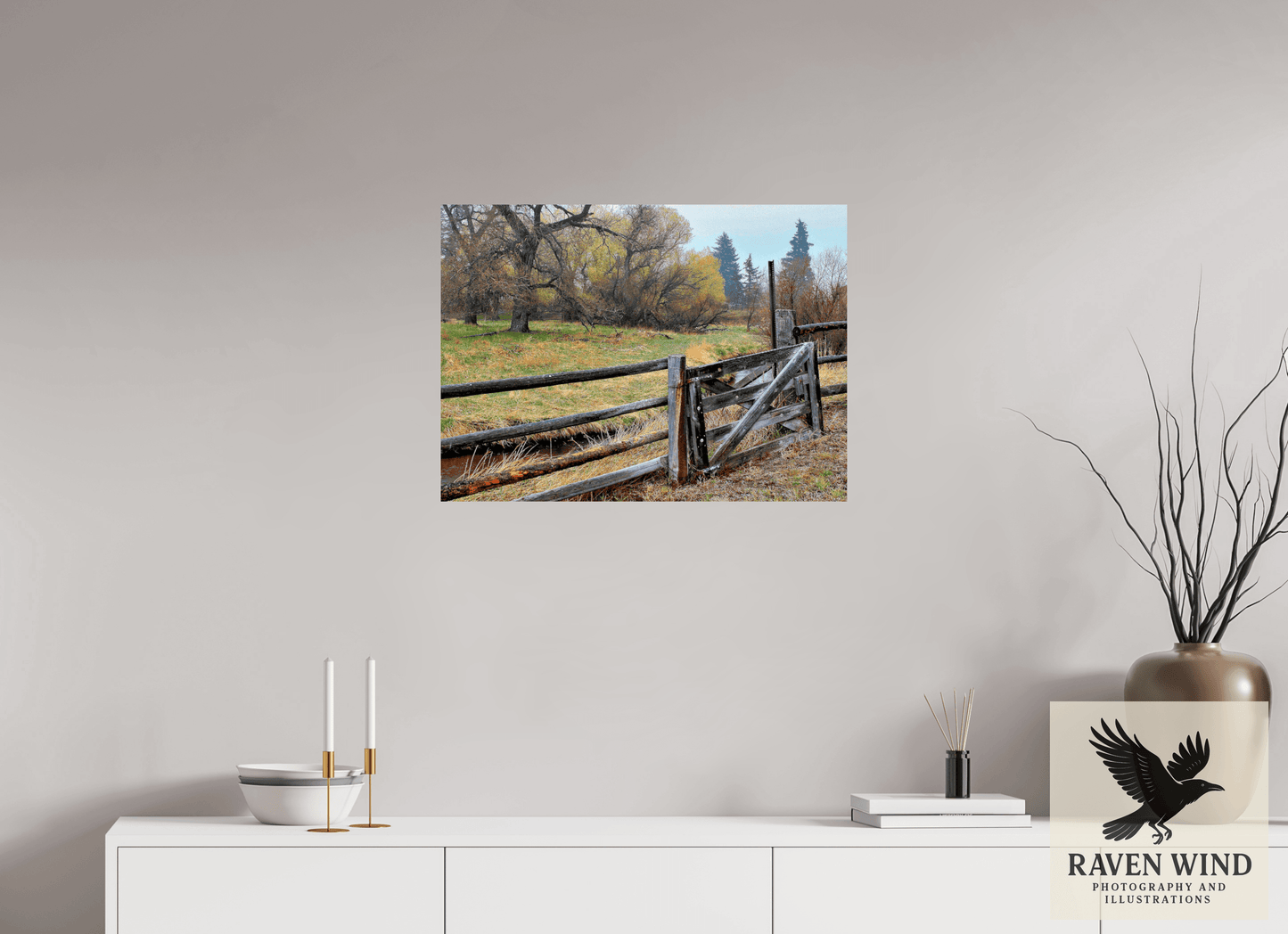 27.4 x 20″, Fine Art Print on Pearl Texture - unframed (email for framing options) Pasture Gate Nature Photography Print