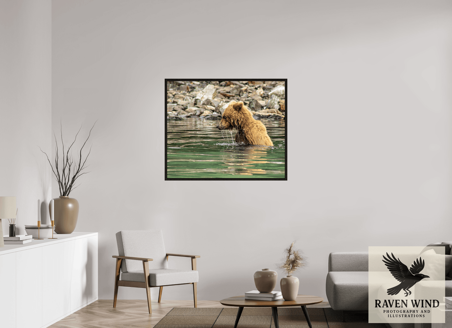 42.5 x 35″, Floater Frame - black oak frame - ready to hang Eye on the Prize Nature Photography Print